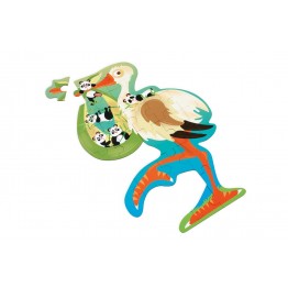 Scratch Puzzle 24pcs: Πάζλ περιγράμματος Πελαργός